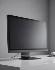 Poster - Sleek vector illustration of a blank computer monitor ideal for mockups ,  presentation,  device