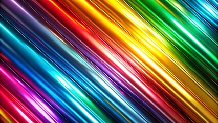 Poster - Vibrant rainbow colors diagonal light streaks creating a dynamic and abstract background