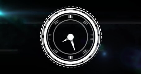 Aufkleber - Circular gauge interface spinning in glitch void, showing concentric rings, pointer moving