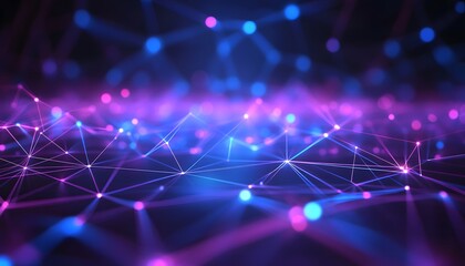 Poster - Abstract digital network design with vibrant hues.