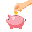 © ON - Studio - Woman saving money by inserting coin into piggy bank, financial planning