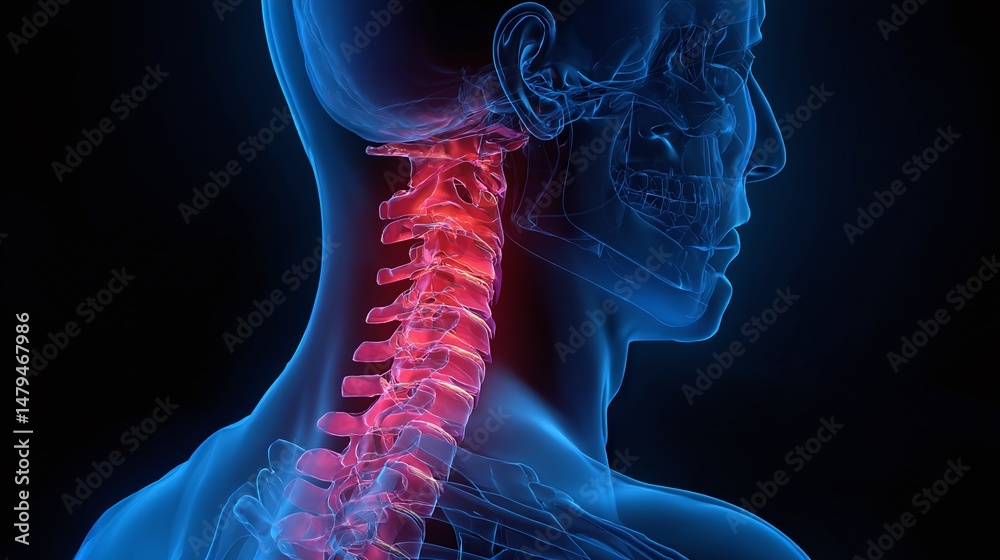 Neck Visual Human Neck Anatomy: A detailed image depicting the intricate structure ...