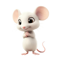 Aufkleber - Charming cartoon mouse with endearing gaze, isolated for flexible design applications