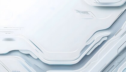 Poster - Abstract white design with flowing lines and details.