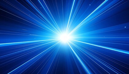 Wall Mural - vibrant blue burst of light with futuristic rayslue