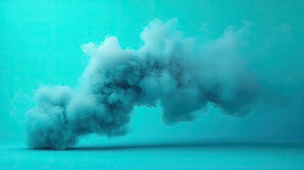 Poster - A serene landscape featuring fluffy clouds against a vibrant turquoise background. creating a tranquil atmosphere ideal for relaxation or meditation themes