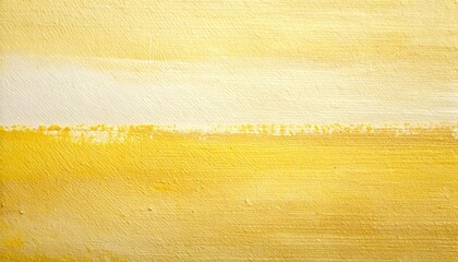 Poster - Sunlit abstract yellow brushstroke painting art studio artwork calm environment close-up view minimalist concept for serenity
