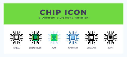 Fototapete - Chip icon set. Design elements for logo