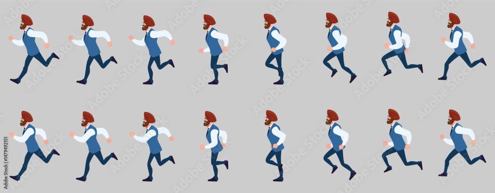 Стоковое векторное изображение «Man Character design. Front, side, back ...