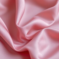 Poster - Delicate Flowing Pink Ribbon Texture on Soft Fabric Surface