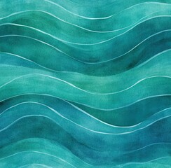 Poster - Abstract watercolor pattern showcasing soft turquoise waves. creating a serene atmosphere ideal for backgrounds. textiles. or artistic projects