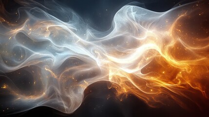 Wall Mural - ethereal wisps and subtle gradients are showcased as abstract clouds swirl around a dark central vor