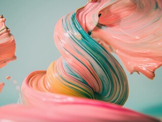 Poster - Vibrant Swirls of Paint Capturing Dynamic Movement and Colorful Beauty in Artistic Expression for Creative Projects