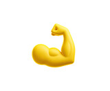 3D Render of a Strong Bicep Muscle on Transparent Background