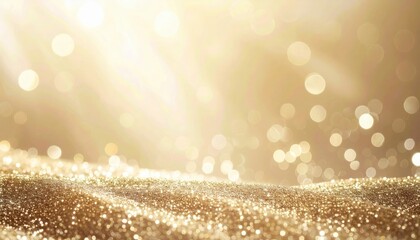 Poster - Sparkling sunlight reflection on golden surface in nature abstract photography soft focus dreamy atmosphere
