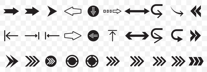 Poster - Arrow icon. Mega set of vector arrows. Set of arrows, arrows different. Arrow icon. Vector illustration on Transparent Background. EPS 10.