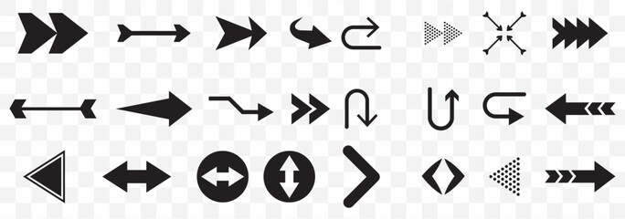 Poster - Arrow icon. Mega set of vector arrows. Set of arrows, arrows different. Arrow icon. Vector illustration on Transparent Background. EPS 10.