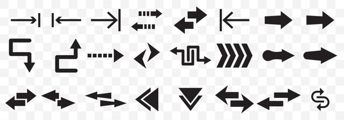 Poster - Arrow icon. Mega set of vector arrows. Set of arrows, arrows different. Arrow icon. Vector illustration on Transparent Background. EPS 10.