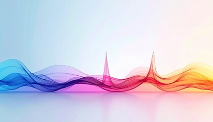 Poster - Flowing color waves illustrating sound digital art abstract design vibrant environment wide viewpoint
