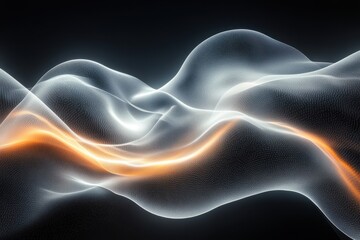 Fototapete - Colorful digital wave patterns depicting fluid movement and energy amid a dark background creating an abstract visual experience
