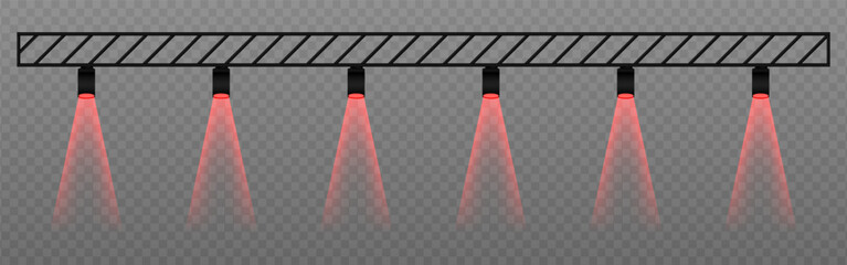 Wall Mural - red spotlight. hanging fixtures with vivid green beams, ideal for show lighting, club visuals, and t