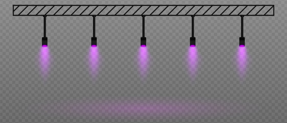 Wall Mural - purple soft spotlight. straight ceiling lights with diffused white glow. great for galleries, minima