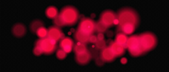 Wall Mural - bright red circular bokeh lights with intense blur. festive digital particles and abstract glowing f