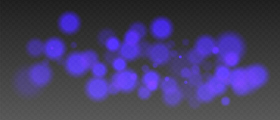 Wall Mural - blue glowing bokeh lights with blur and transparency. abstract festive light spots, digital sparkles