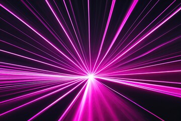 Poster - Vibrant Abstract Light with Magenta Rays and Dynamic Motion on Dark Background