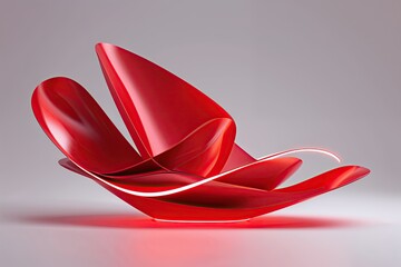 Poster - Vibrant Red Modern Abstract Vector Art for Branding and Advertising Enhancement