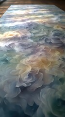 Poster - Ethereal Abstract Floral Artwork with Soft Pastel Colors in Gentle Swirls and Delicate Petals Creating a Dreamy Atmosphere for Modern Interiors