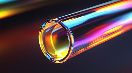 Poster - Abstract Colorful Glass Tube Rainbow Gradient Vibrant Shiny Reflective Modern Design Digital Art Background Texture Iridescent Light Technology       