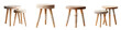 © R Studio - Modern, minimalist wooden stools featuring natural textures, unique designs, and light tones perfect for stylish decor in contemporary homes and chic interiors.