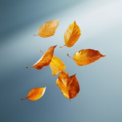 Wall Mural - autumn leaves falling in light