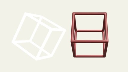 Wall Mural - Animation of two three dimensional rectangle models with various rotations.