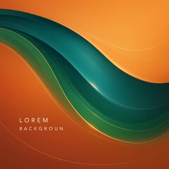 Poster - Elegant Gradient Folded Fabric Background with Harmonious Blue,green-Orange Tones
