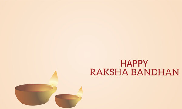 Indian festival Raksha Bandhan background. Vector banner website template design and Happy Raksha Bandhan writing