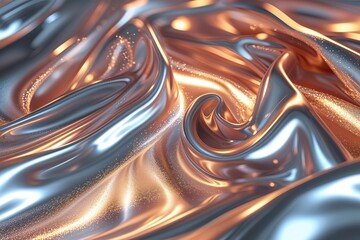 Poster - Abstract Metallic Theme with Shimmering Lines and Depth Illustration