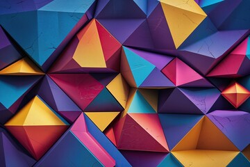 Poster - Futuristic Design with Vibrant Geometric Pattern Backdrop
