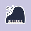 © ina9 - Piano sticker with music notes on isolated  background.Vector illustration