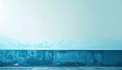 Poster - Calm blue wall urban setting minimalist design contemporary environment eye-level viewpoint tranquil concept