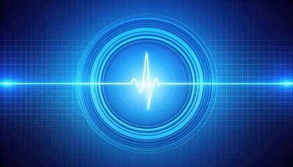 Poster - Analyzing heartbeat patterns in a futuristic digital environment visual data representation abstract concept