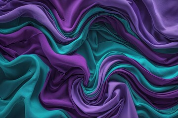 Poster - Vibrant Purple Teal Abstract Fabric Poster Showcasing Technical Evolution Pathways