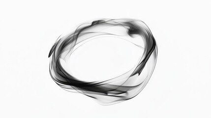 Aufkleber - Abstract Smoke Ring Floating on White Background Minimalist Art Photography Studio Shot