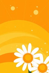Aufkleber - Cheerful Daisies on Sunny Backdrop Graphic Illustration of Springtime Joy and Floral Beauty; Perfect for Seasonal Greetings and Bright Designs