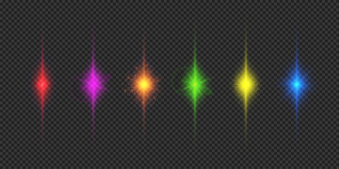 Poster - Set of multicolor light effects of lens flares