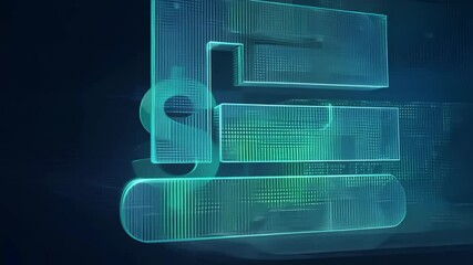 Poster - abstract blue logo reveal animation, geometric shape, corporate identity, brand intro 4k 60.
