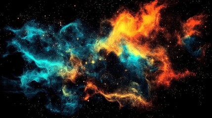 Futuristic elements set against a dark starry background.