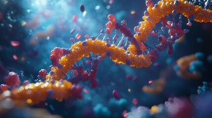 Poster - Exploring dna structure and function laboratory 3d animation scientific environment close-up view molecular biology