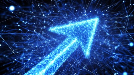 Fototapete - Dynamic digital arrow representation virtual space graphic design high-tech environment abstract viewpoint
